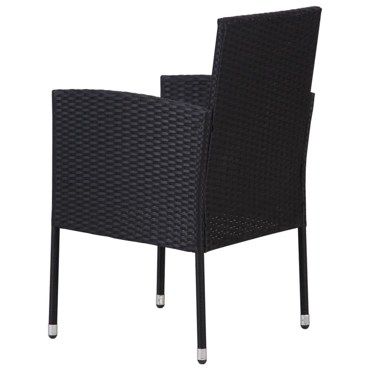 havestole 2 stk. cremehvide hynder polyrattan sort