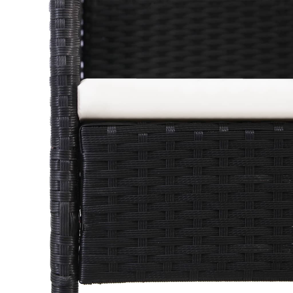 havestole 2 stk. cremehvide hynder polyrattan sort