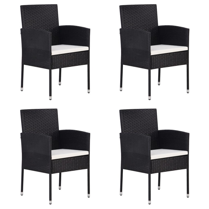 havestole 4 stk. cremehvide hynder polyrattan sort