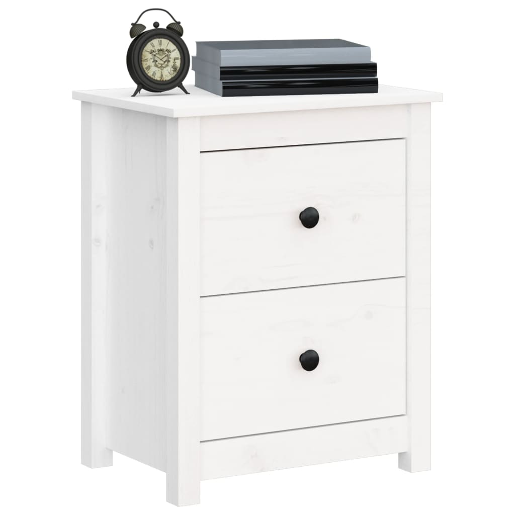 sengeborde 2 stk. 50x35x61,5 cm massivt fyrretræ hvid