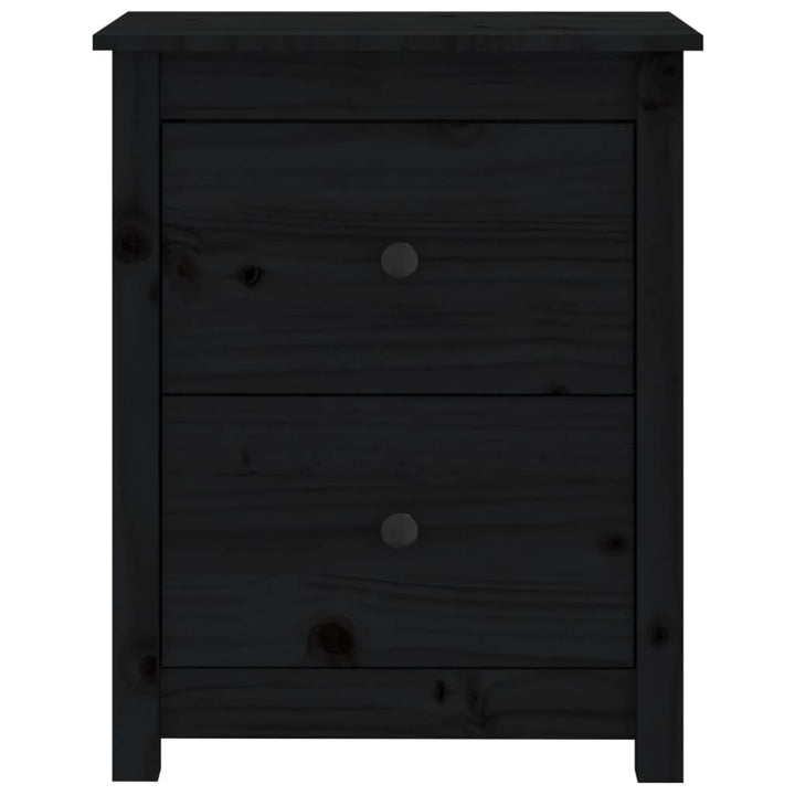 sengeborde 2 stk. 50x35x61,5 cm massivt fyrretræ sort