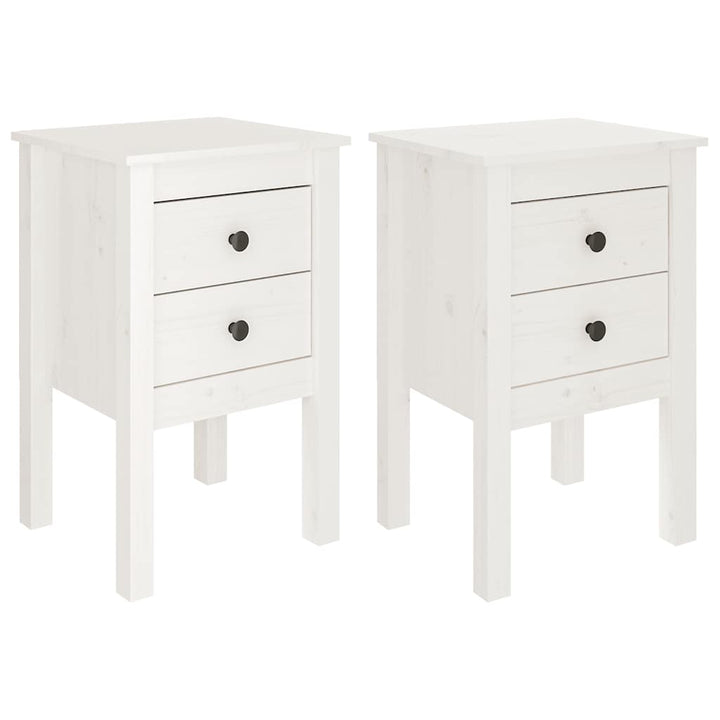 sengeborde 2 stk. 40x35x61,5 cm massivt fyrretræ hvid