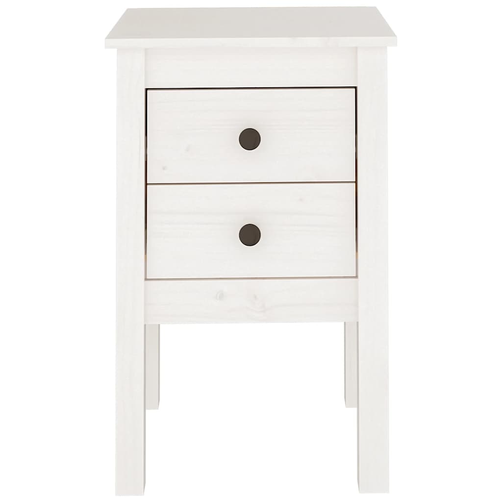 sengeborde 2 stk. 40x35x61,5 cm massivt fyrretræ hvid