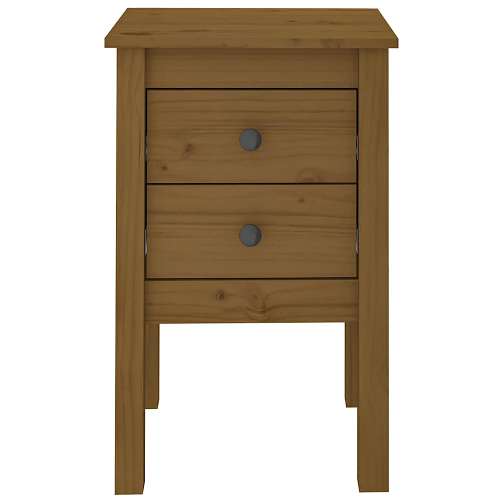 sengeborde 2 stk. 40x35x61,5cm massivt fyrretræ gyldenbrun