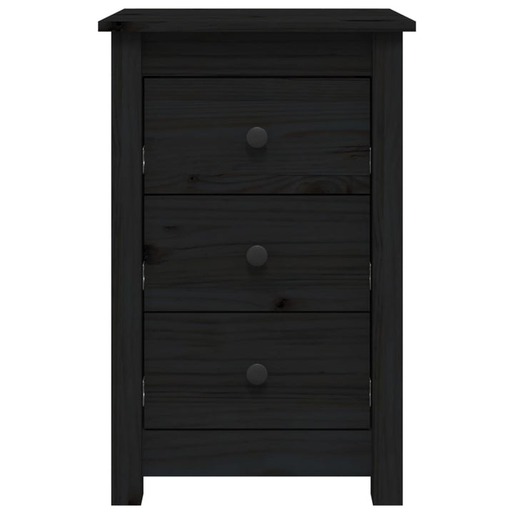 sengeborde 2 stk. 40x35x61,5 cm massivt fyrretræ sort