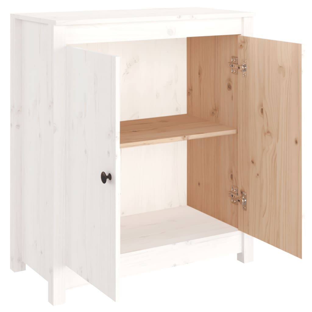 skænk 70x35x80 cm massivt fyrretræ hvid