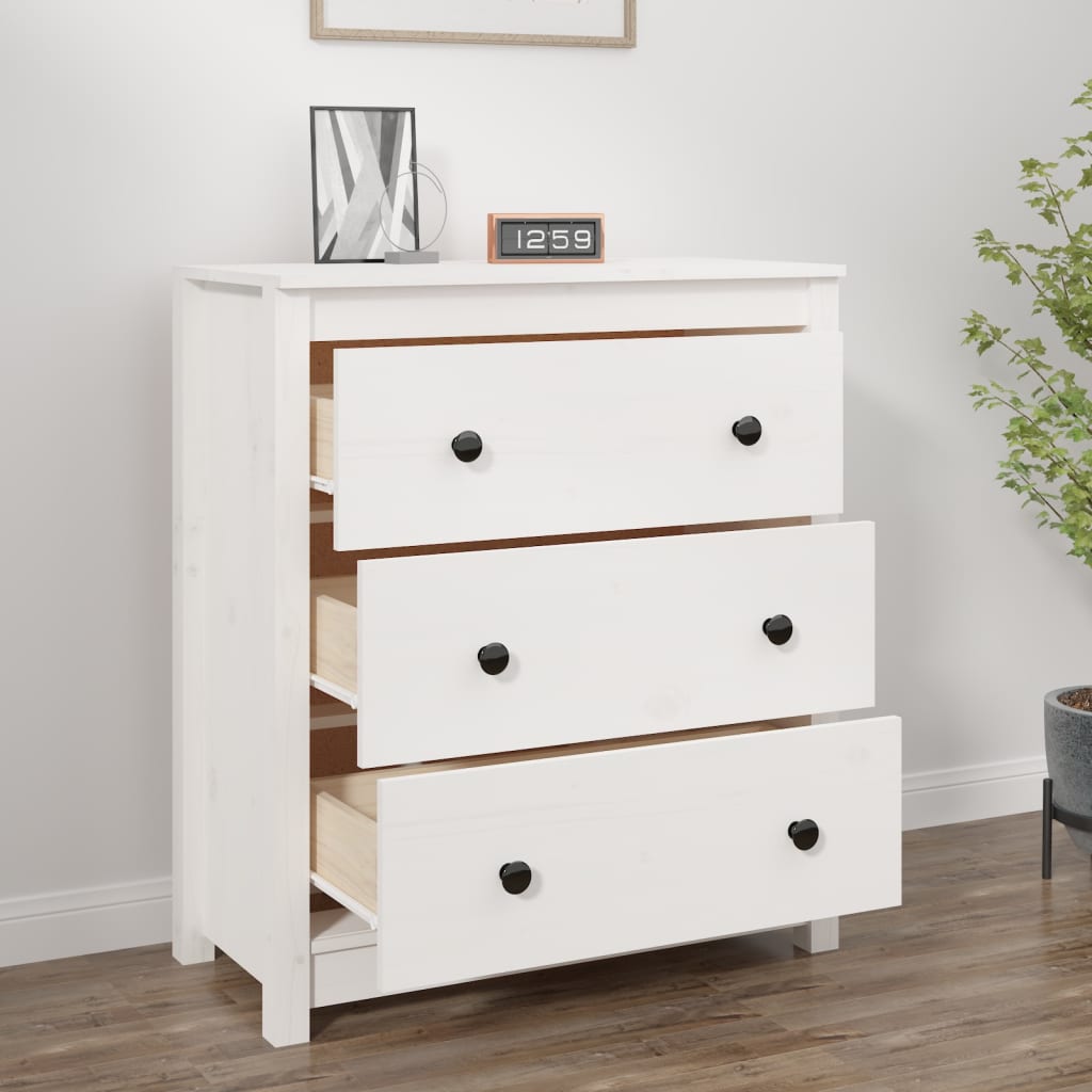 skænk 70x35x80 cm massivt fyrretræ hvid