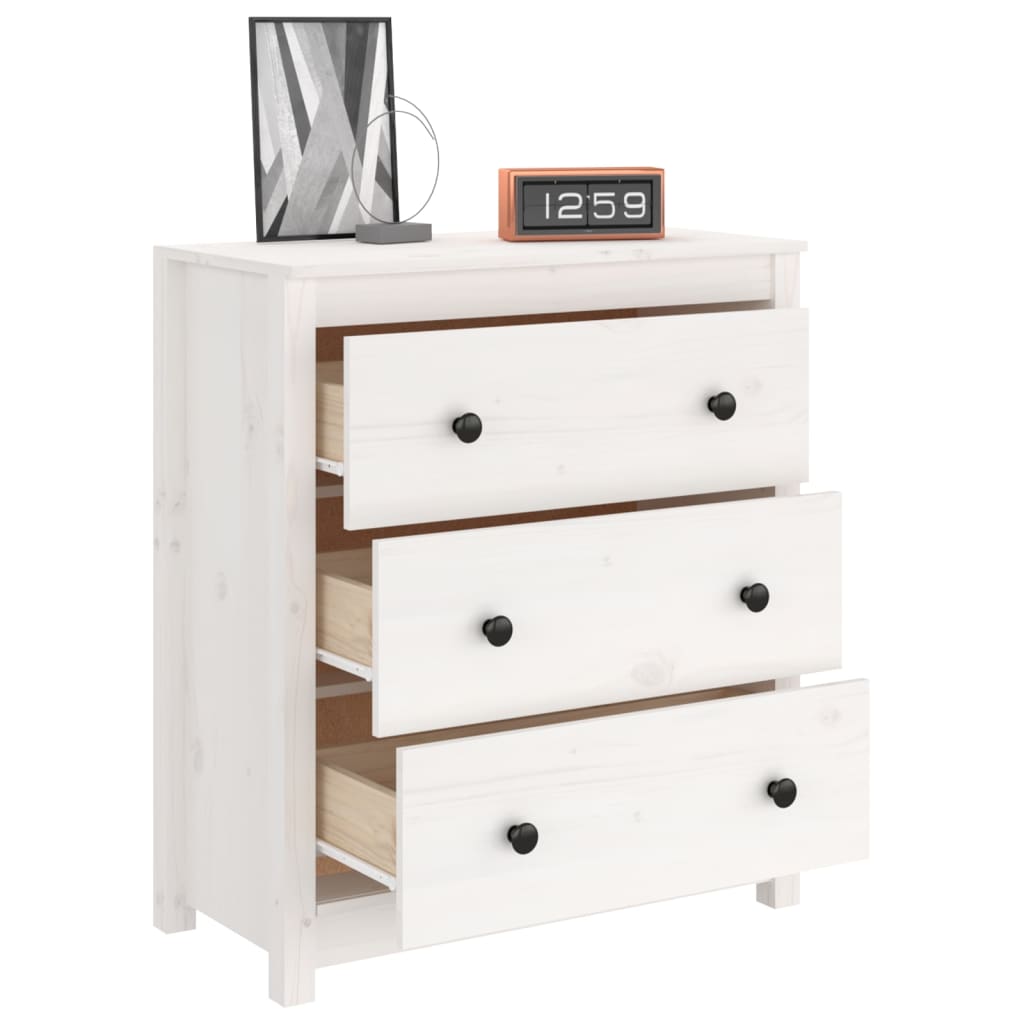 skænk 70x35x80 cm massivt fyrretræ hvid