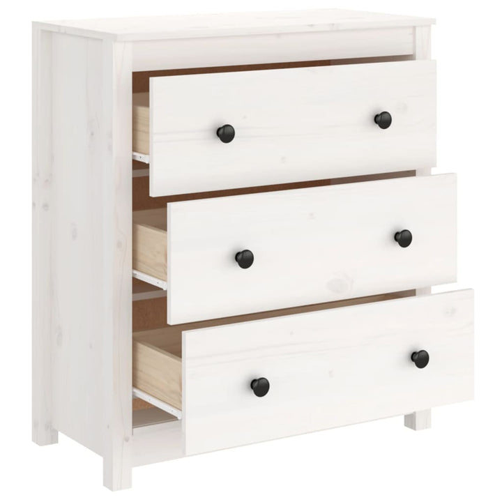 skænk 70x35x80 cm massivt fyrretræ hvid