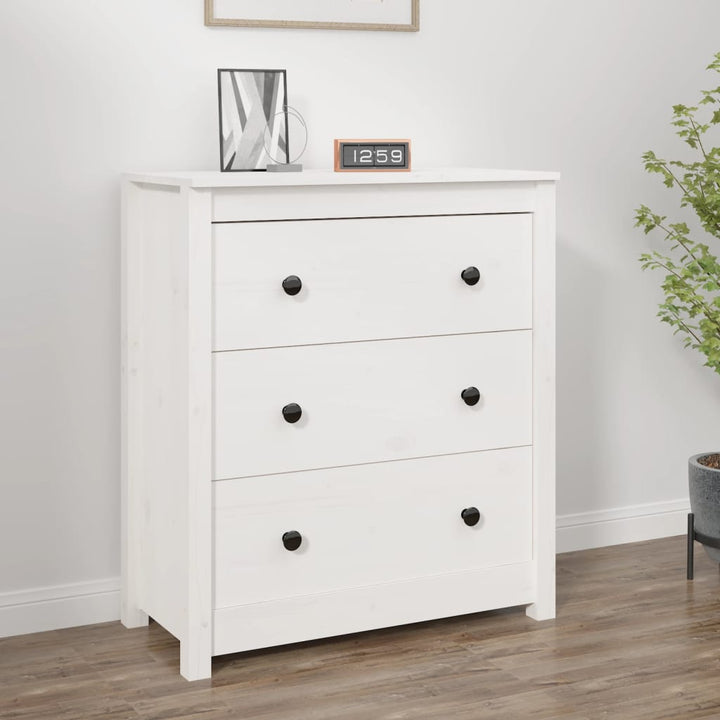 skænk 70x35x80 cm massivt fyrretræ hvid