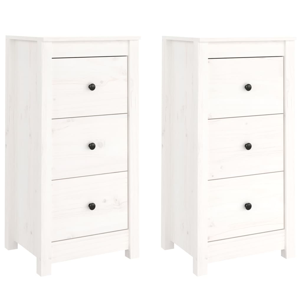 skænke 2 stk. 40x35x80 cm massivt fyrretræ hvid