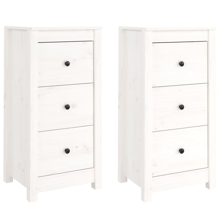 skænke 2 stk. 40x35x80 cm massivt fyrretræ hvid