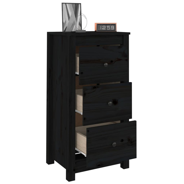 skænke 2 stk. 40x35x80 cm massivt fyrretræ sort