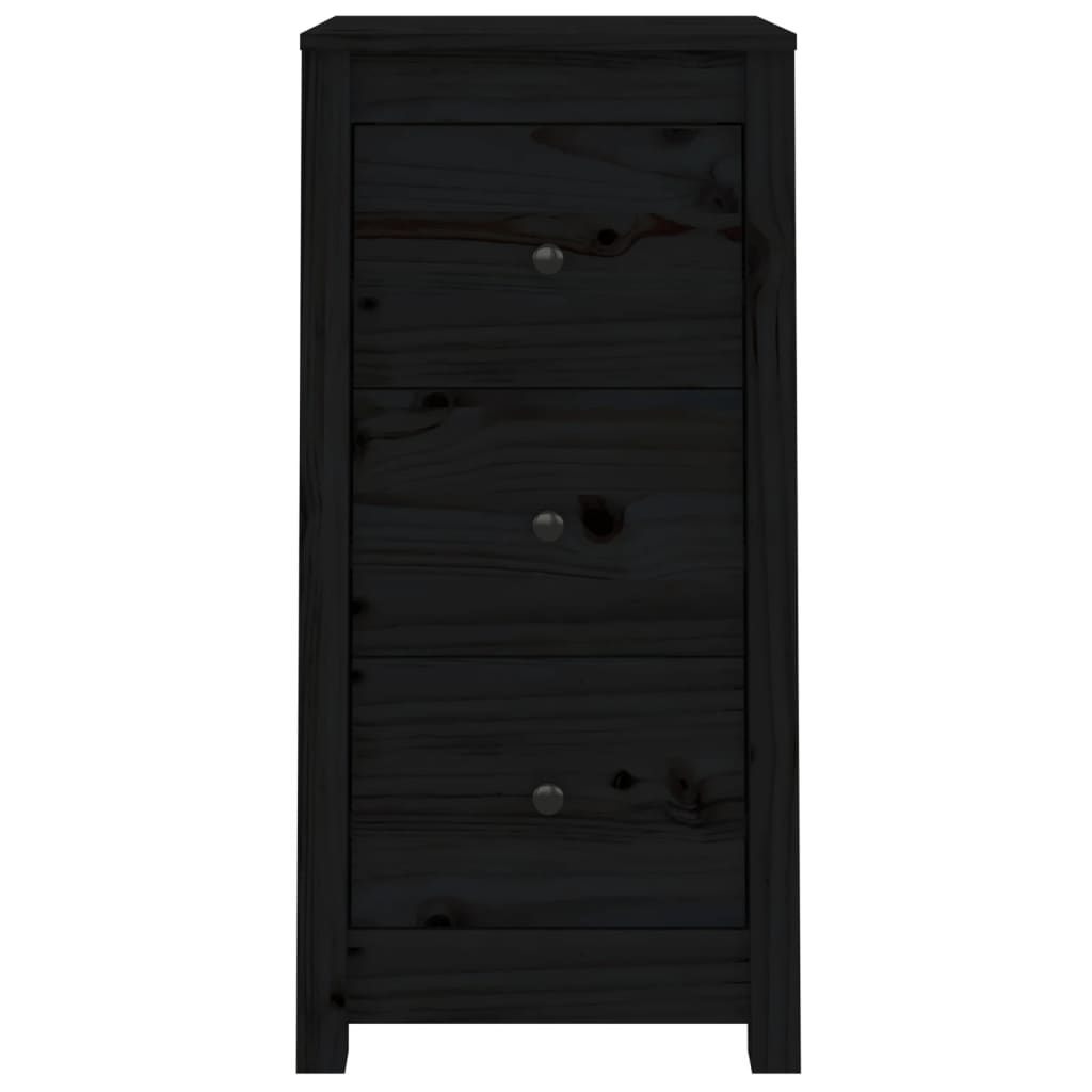 skænke 2 stk. 40x35x80 cm massivt fyrretræ sort