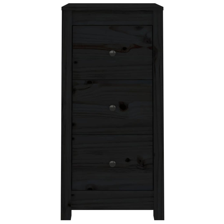 skænke 2 stk. 40x35x80 cm massivt fyrretræ sort