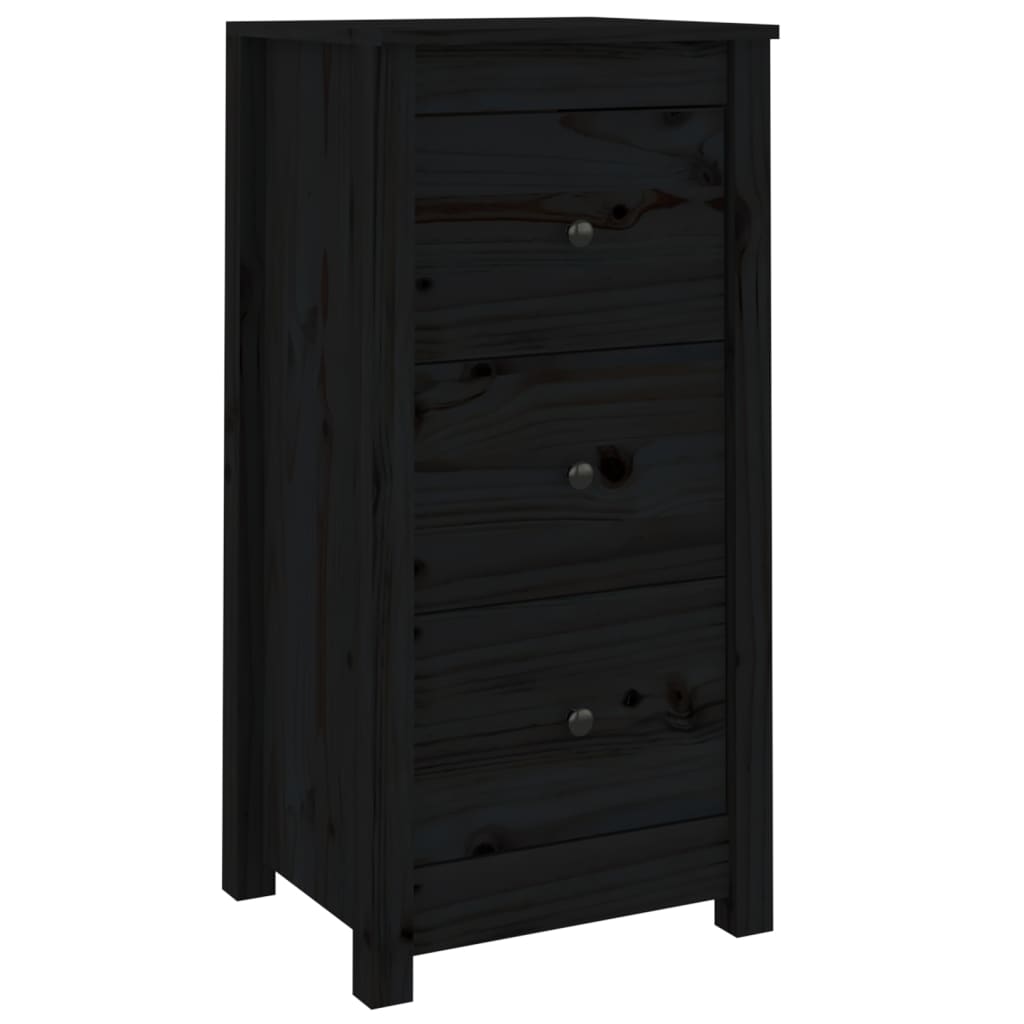 skænke 2 stk. 40x35x80 cm massivt fyrretræ sort