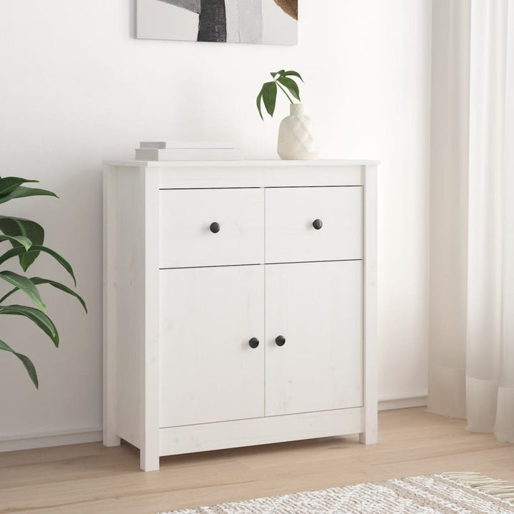 skænk 70x35x80 cm massivt fyrretræ hvid