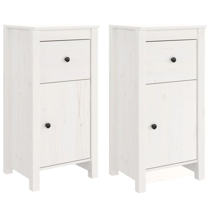 skænke 2 stk. 40x35x80 cm massivt fyrretræ hvid