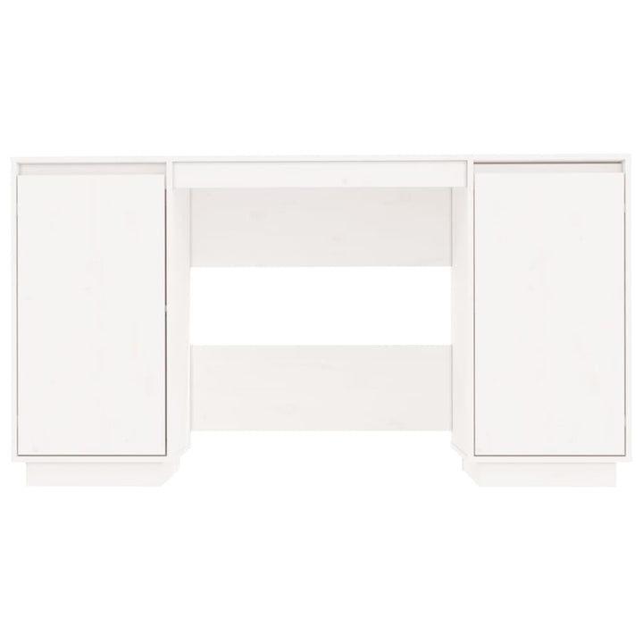skrivebord 140x50x75 cm massivt fyrretræ hvid
