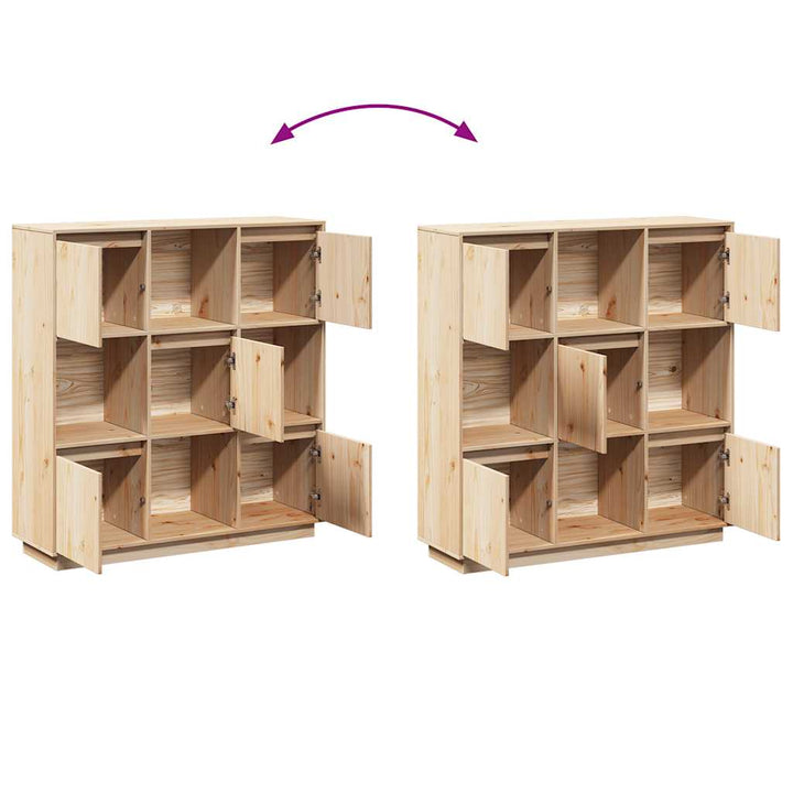 reol 110,5x35x117 cm massivt fyrretræ