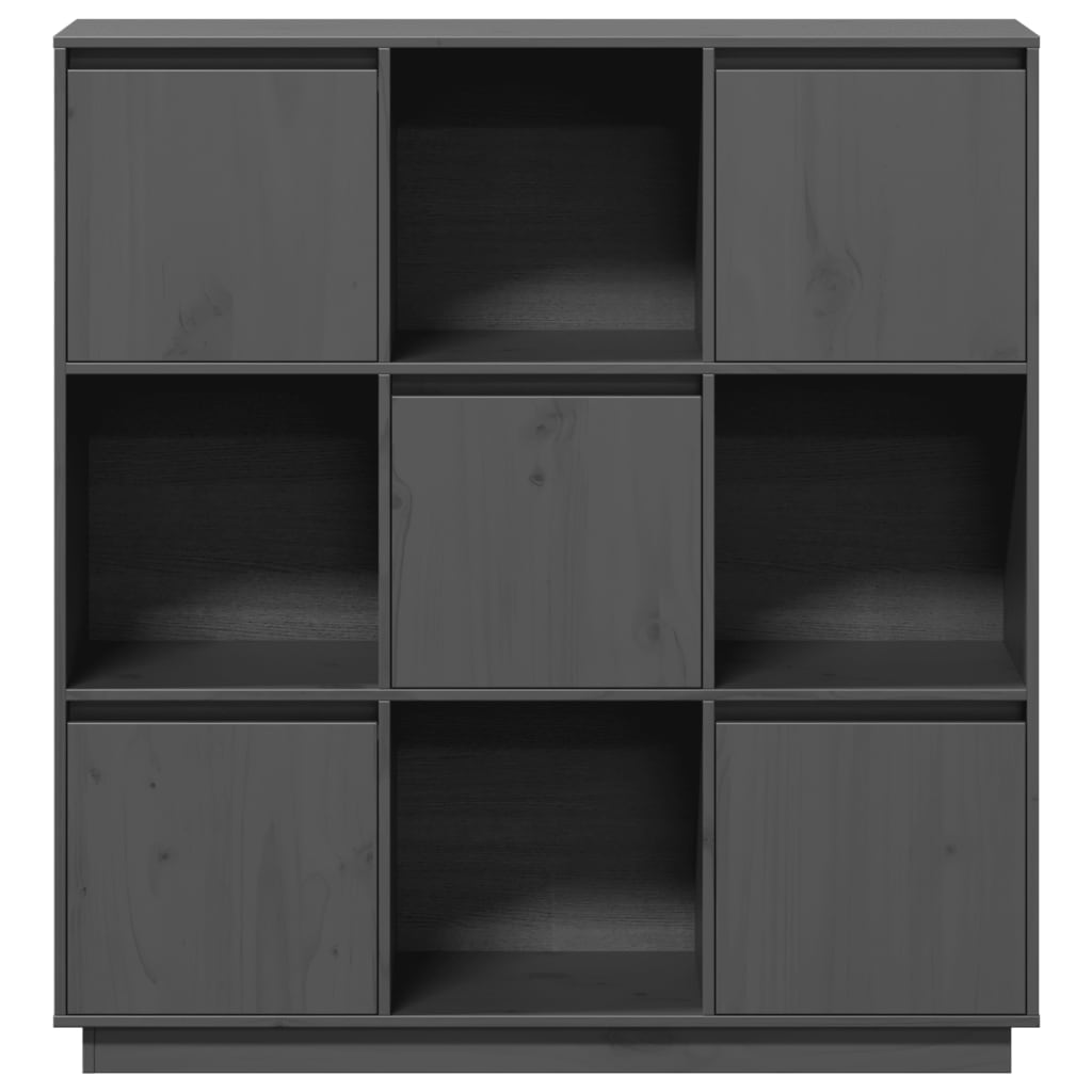 højskab 110,5x35x117 cm massivt fyrretræ grå