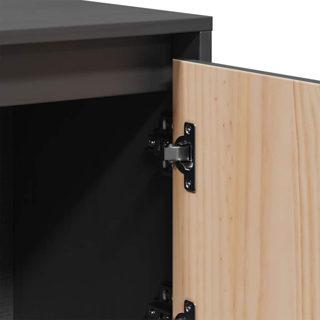højskab 110,5x35x117 cm massivt fyrretræ grå