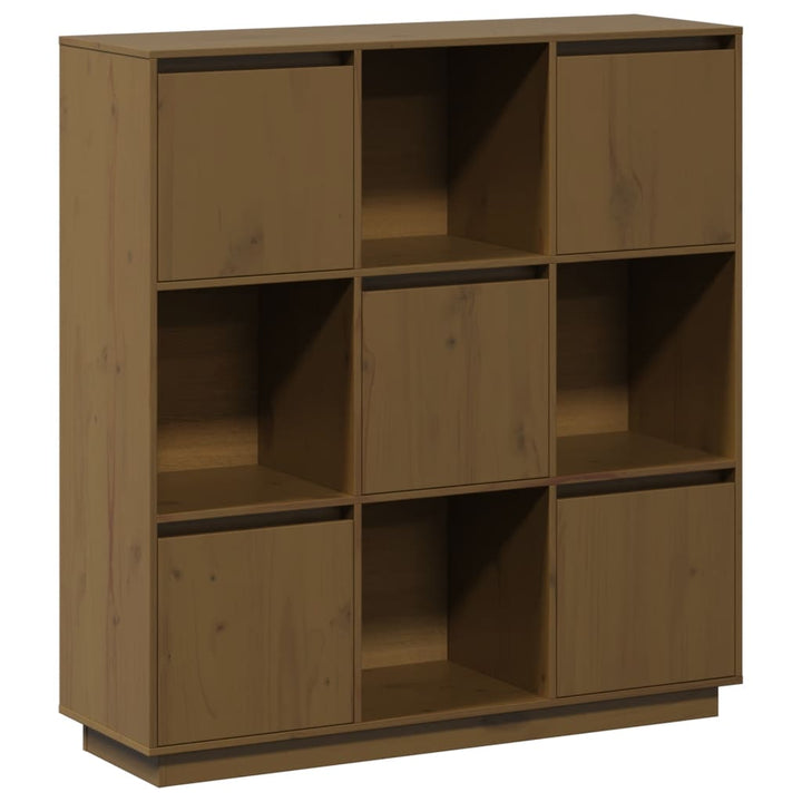højskab 110,5x35x117 cm massivt fyrretræ gyldenbrun