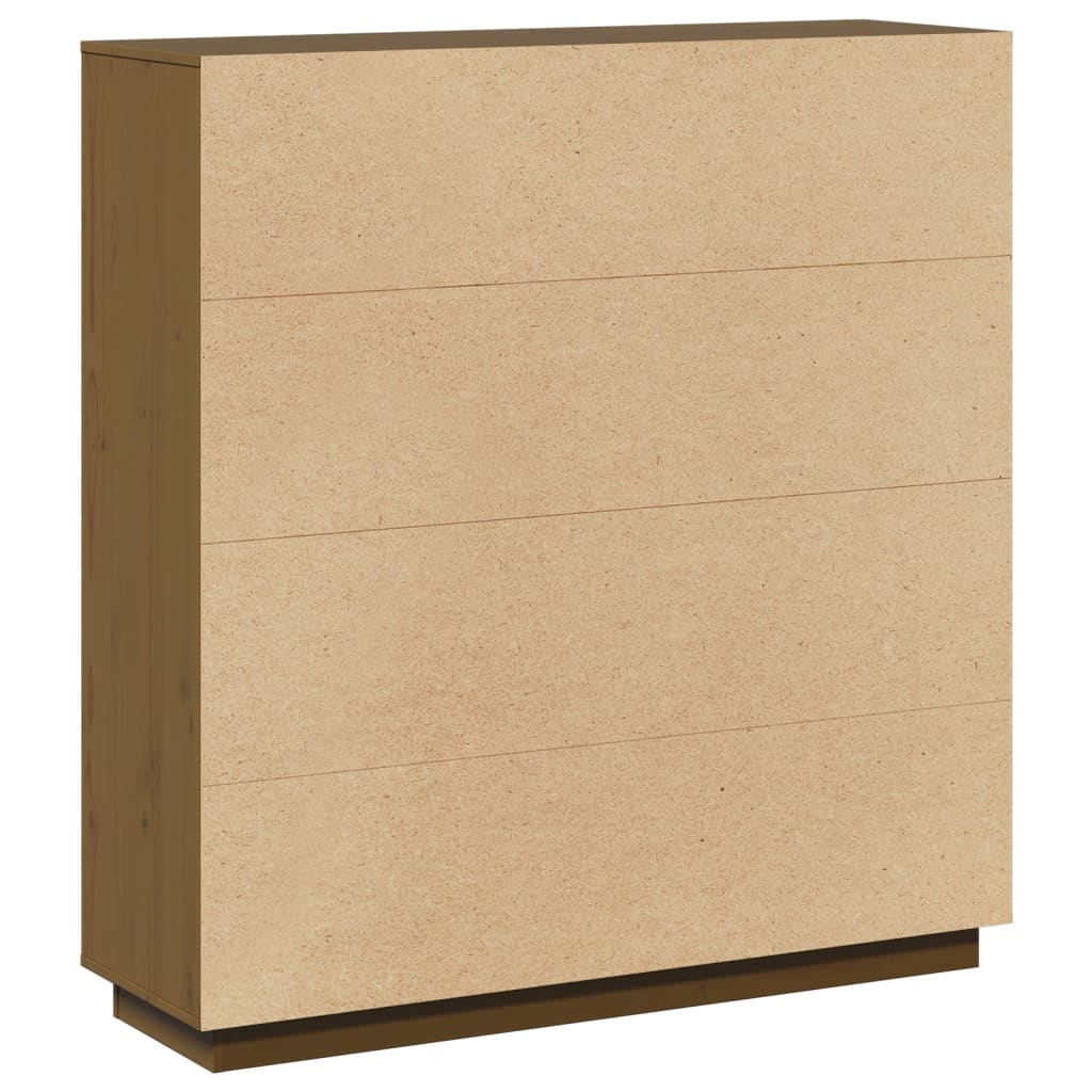 højskab 110,5x35x117 cm massivt fyrretræ gyldenbrun