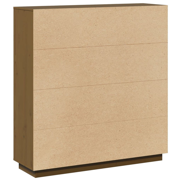 højskab 110,5x35x117 cm massivt fyrretræ gyldenbrun