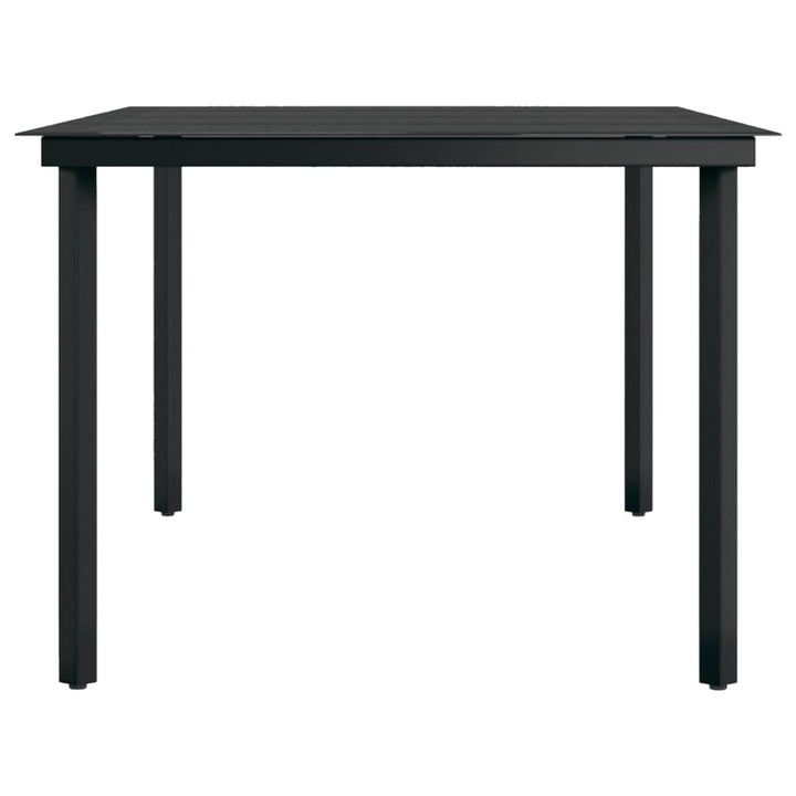 havebord 200x100x74 cm stål og glas sort