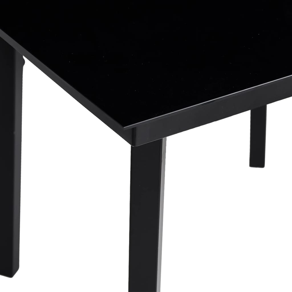 havebord 200x100x74 cm stål og glas sort