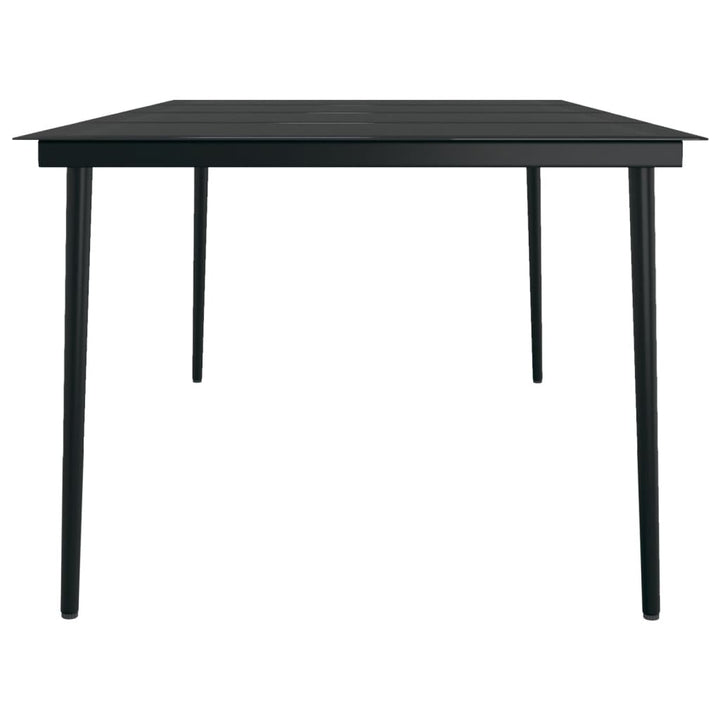 havebord 200x100x74 cm stål og glas sort