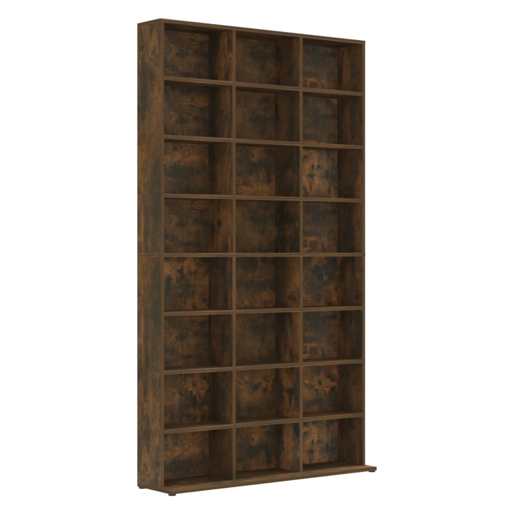 reol 102x23x177,5 cm konstrueret træ røget egetræsfarve