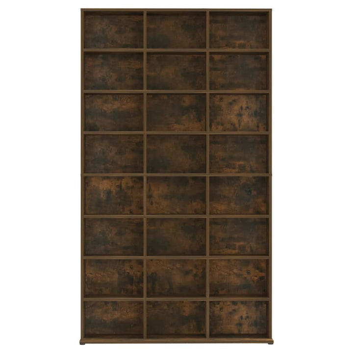 reol 102x23x177,5 cm konstrueret træ røget egetræsfarve
