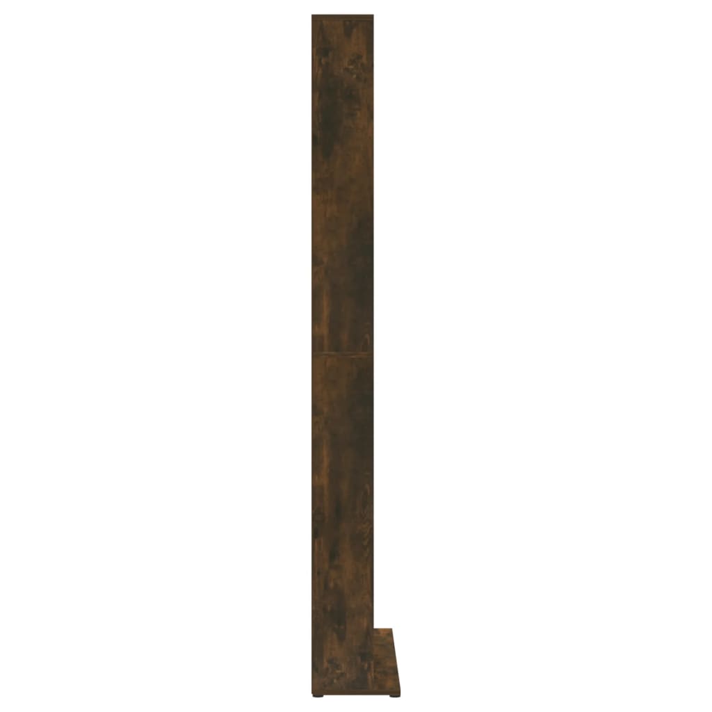 reol 102x23x177,5 cm konstrueret træ røget egetræsfarve