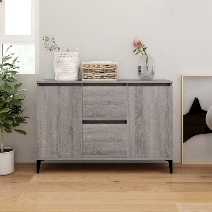 skænk 102x35x70 cm konstrueret træ grå sonoma-eg