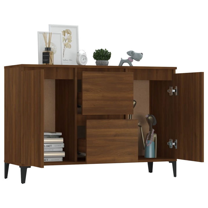 skænk 102x35x70 cm konstrueret træ brun egetræsfarve