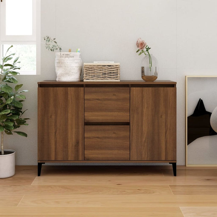 skænk 102x35x70 cm konstrueret træ brun egetræsfarve