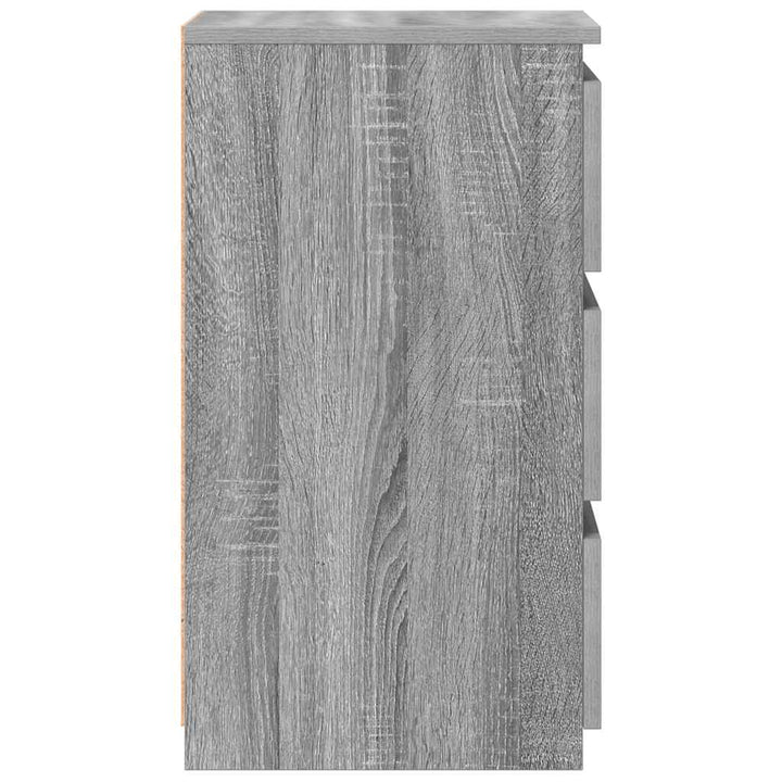 sengeborde 2 stk. 40x35x62,5 cm konstrueret træ grå sonoma-eg