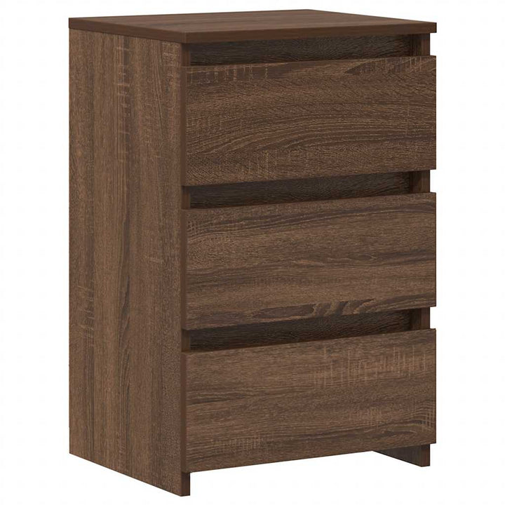 sengeborde 2 stk. 40x35x62,5 cm konstrueret træ brunt egetræ