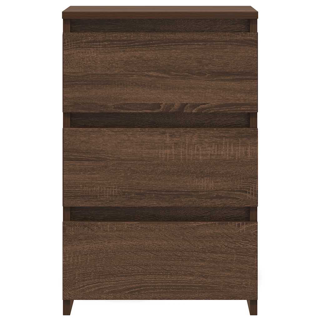 sengeborde 2 stk. 40x35x62,5 cm konstrueret træ brunt egetræ