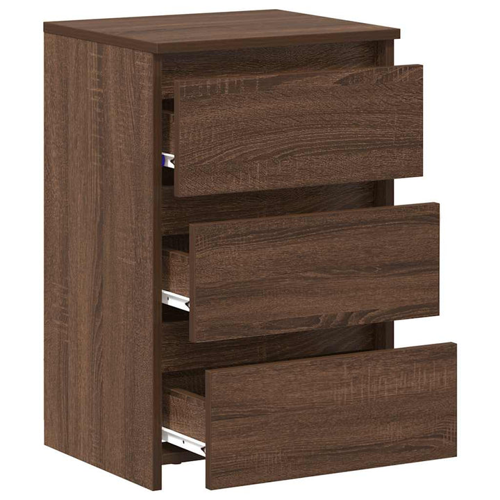 sengeborde 2 stk. 40x35x62,5 cm konstrueret træ brunt egetræ