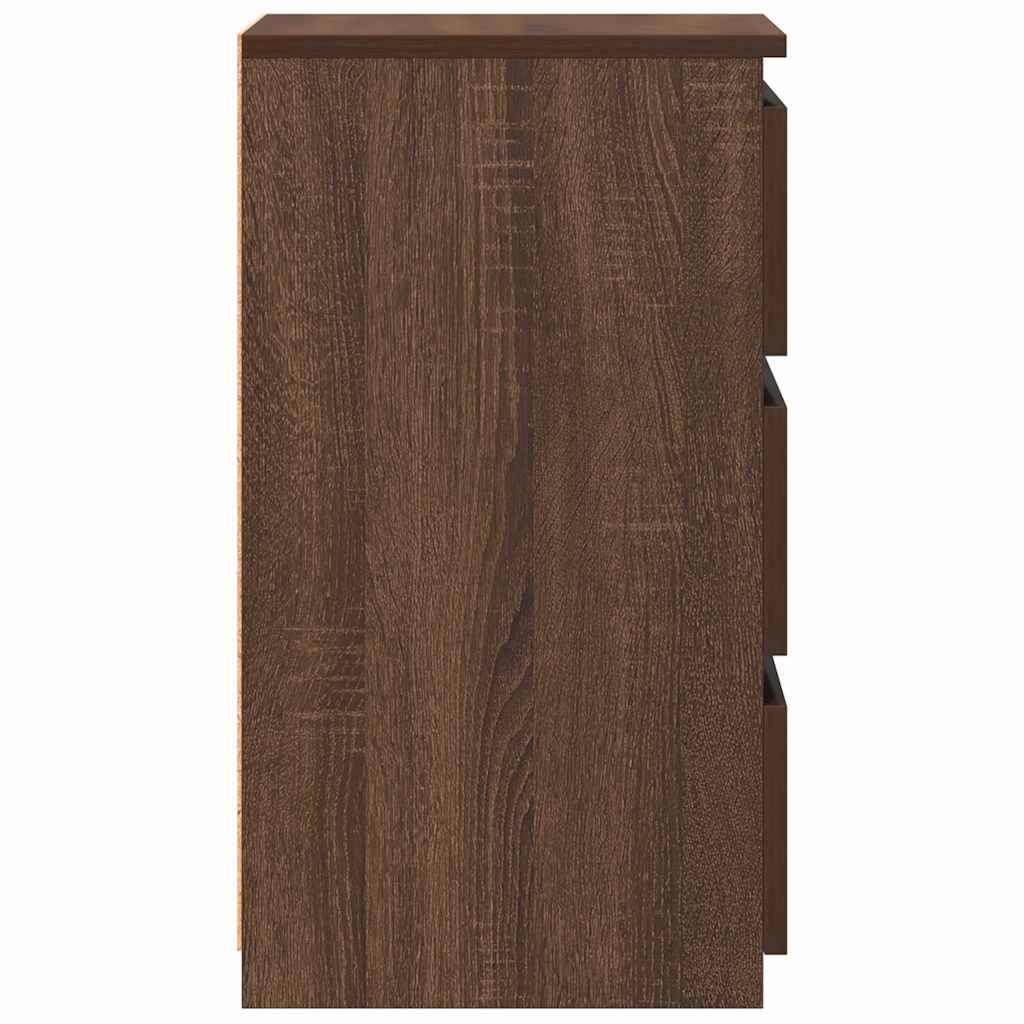sengeborde 2 stk. 40x35x62,5 cm konstrueret træ brunt egetræ