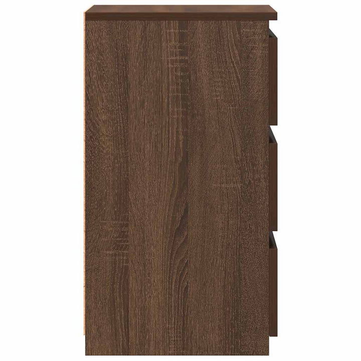 sengeborde 2 stk. 40x35x62,5 cm konstrueret træ brunt egetræ