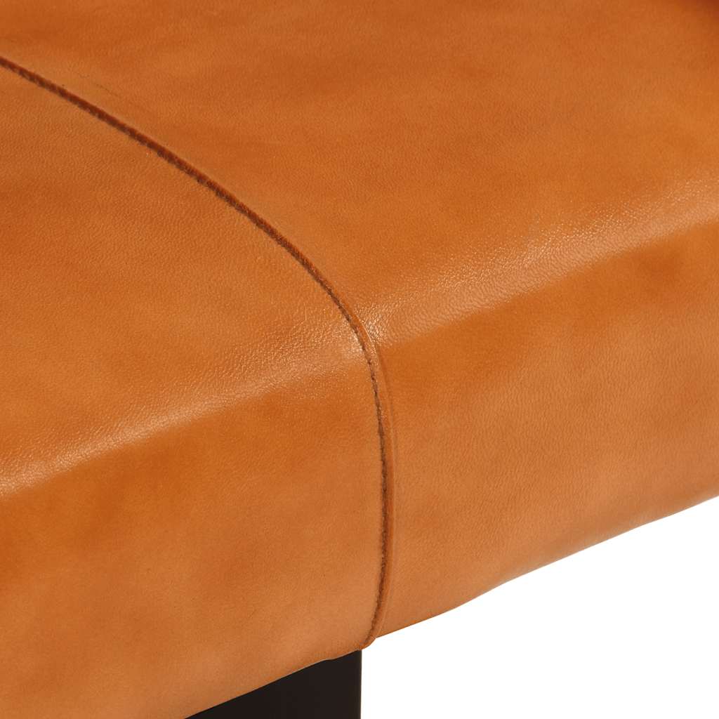 bænk 110 cm ægte gedeskind sort og brun