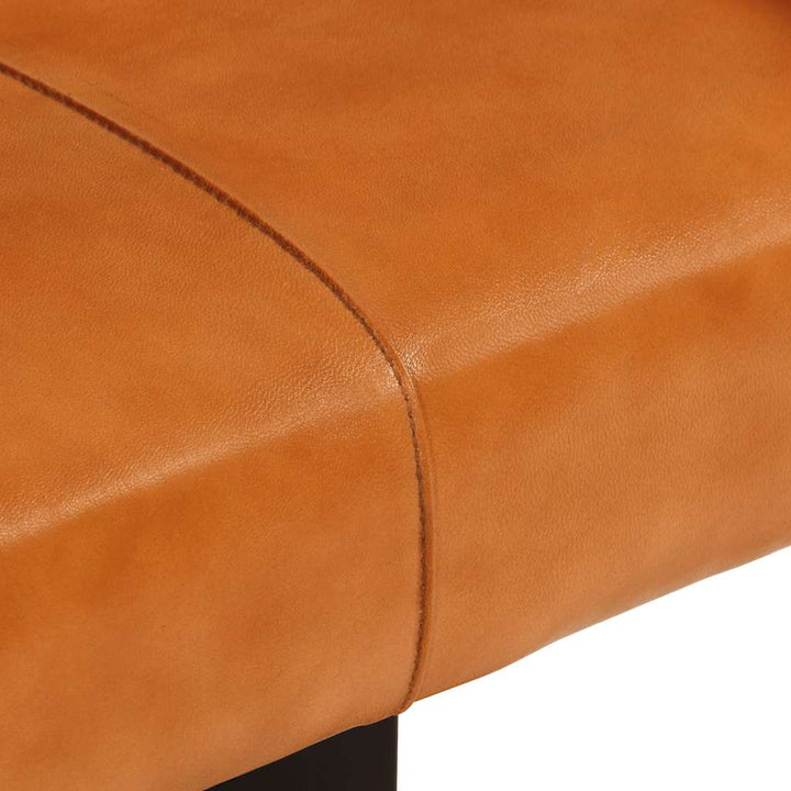 bænk 110 cm ægte gedeskind sort og brun