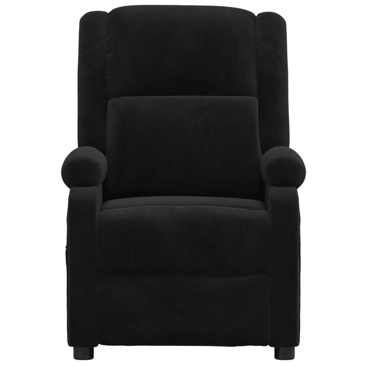 eldrevet lænestol velour sort
