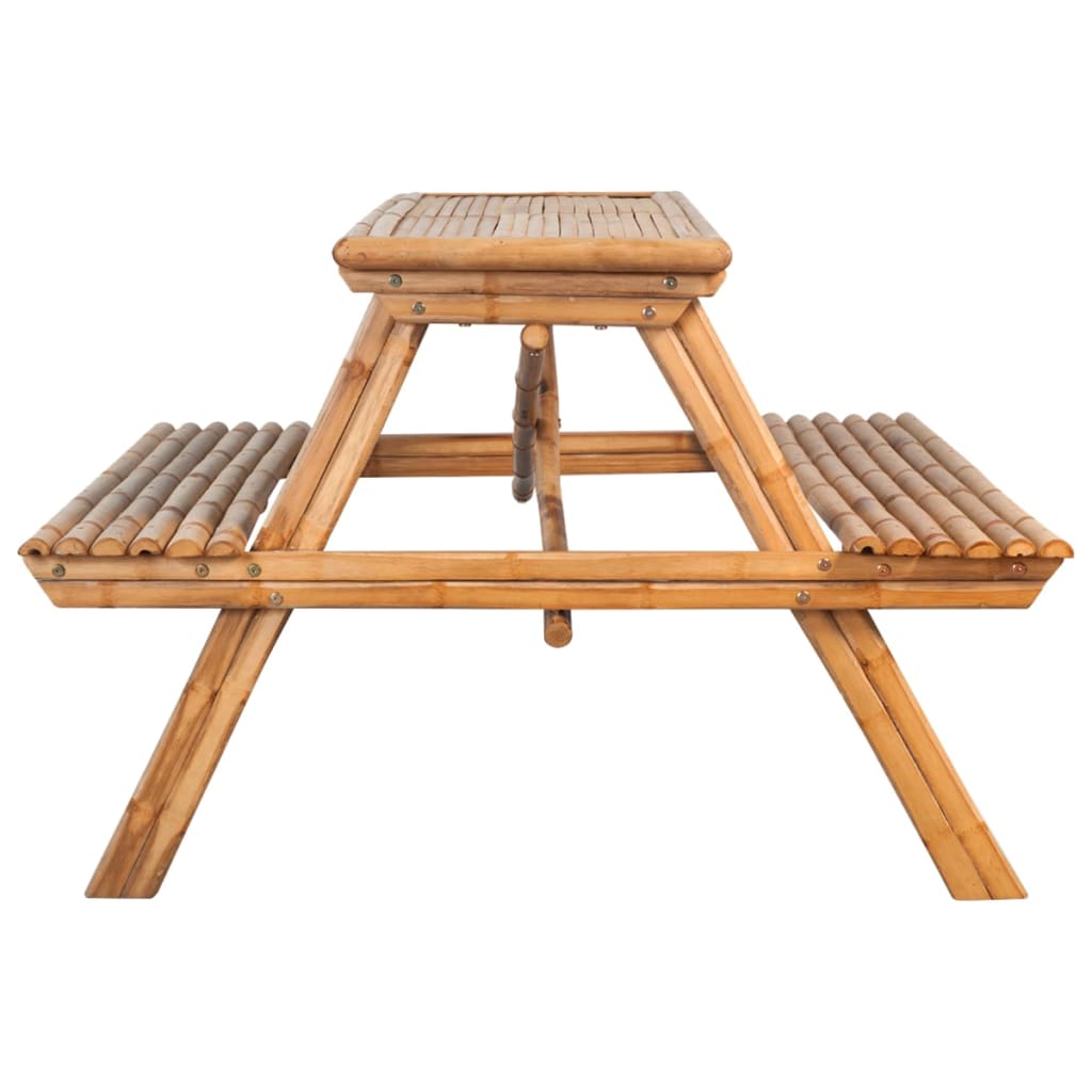 picnicbord 115x115x81 cm bambus