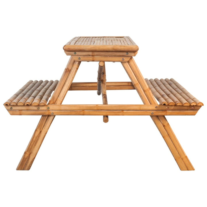 picnicbord 115x115x81 cm bambus