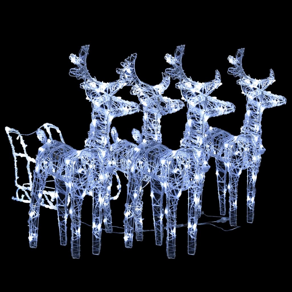 rensdyr og kane 240 LED'er juledekoration akryl